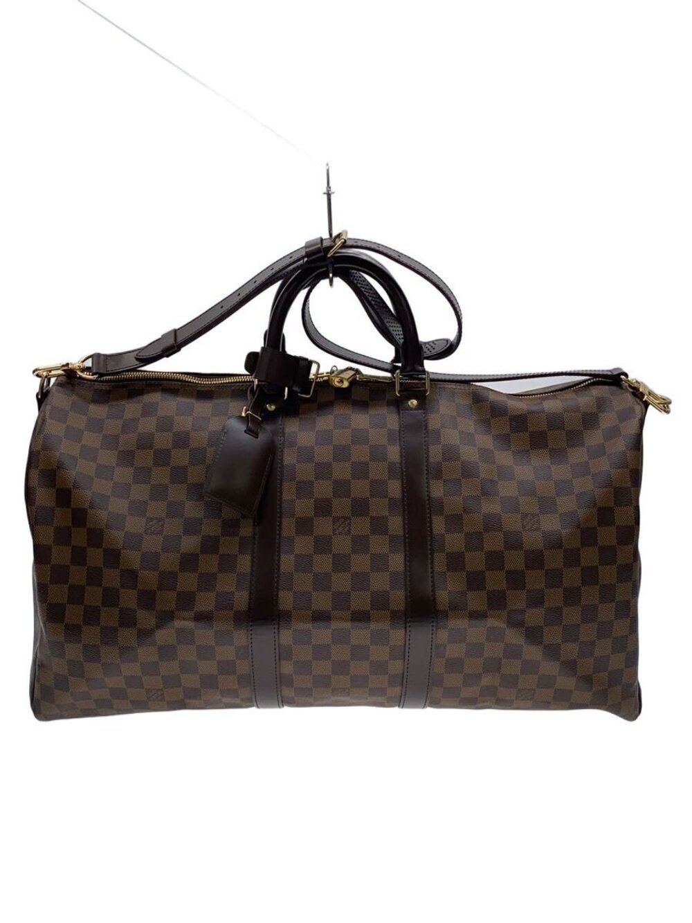 LOUIS VUITTON Keepall Bandouliere Boston Bag Brown Damier LV
